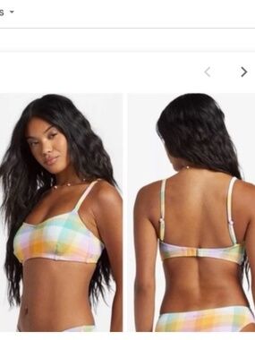 Billabong D DD cup swimsuit bikini top Small S warm waves Lila